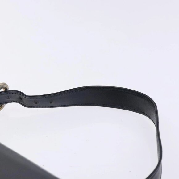 GUCCI Shoulder Bag Leather Navy Gold Auth fm4794 - Picture 9 of 16